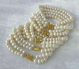 【送料無料】ブレスレット　アクセサリ—　5pc 67mmホワイトakoyaブレスレット75whole 5pc 67mm white akoya cultured pearl bracelet 75