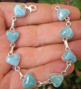 �y���������z�u���X���b�g�@�A�N�Z�T��?�@larimar925�X�^�[�����Obracelet ha16blue heart larimar stones 925 sterling silver bracelet ha16