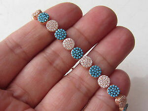 yzuXbg@ANZT?@^[RCYgRgp[Y[YS[hX^[OVo[ejXuXbgturquoise topaz rose gold plated 925 sterling silver adjustable tennis bracelet