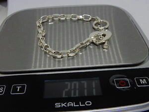 yzuXbg@ANZT?@X^[OVo[n[g`[uXbggOsilpada 925 sterling silver heart charm toggle bracelet euc rolo