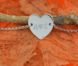 【送料無料】ブレスレット　アクセサリ—　パーソナライズpersonalized heart braceletsterling silver initial,engraved,cute,lovely,girls