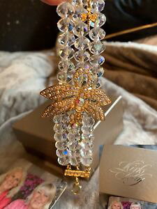 yzuXbg@ANZT?@g{NX^KXr[huXbgkirks folly rare dragonfly crystal amp; glass bead 8 bracelet beautiful