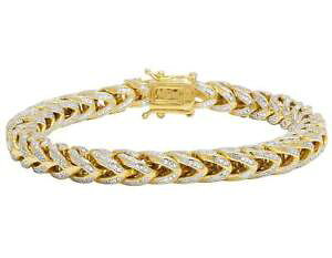 yzuXbg@ANZT?@YtRACXCG[S[hC`uXbgmens brass franco iced out bracelet in yellow gold finish 8mm 9 inches