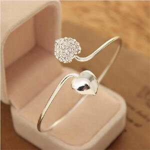 �y���������z�u���X���b�g�@�A�N�Z�T��?�@�x���A���W�F���g�N���X�^��as fr51423 belle couleur argent en forme de coeur en strass femmes cristal femm