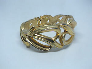 �y���������z�u���X���b�g�@�A�N�Z�T��?�@�N�����v�u���X���b�g�S�[���h�g�[��beautiful clamp bracelet gold tone openwork 1 18 x 2 14 across