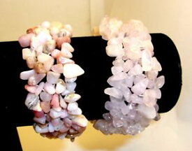 【送料無料】ブレスレット　アクセサリ—　ファッションブレスレットクリアピンクストレッチブレスレット2 fashion bracelets 1 light colors 1 clear pink natural stones stretch bracelet