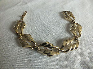 �y���������z�u���X���b�g�@�A�N�Z�T��?�@58x 7 14 lg nicebeautiful clasp bracelet shiny gold tone 58 wide x 7 14 lg nice