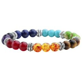 【送料無料】ブレスレット　アクセサリ—　ストーンジュエリーチャクラブレスレットreikihealing chakra bracelet reiki balancing round beads stone elastic thread jewelry