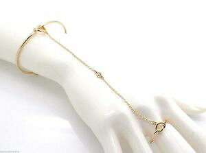 yzuXbg@ANZT?@mbguXbgOfB[XX[u knot bracelet w attached women ring ladies slave gold plated