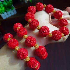 yzuXbg@ANZT?@}`bNVio[NH[c[YuXbgv[gnoble romantic natural cinnabar quartz carving rose bracelet women birthday gift
