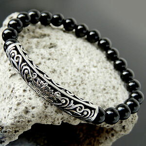 �y���������z�C�^���A���@�u���X���b�g�@�I�j�L�X�u���X���b�g���Kwisdom fortuna onice nera bracciale zen guarire yoga argento sterling loto