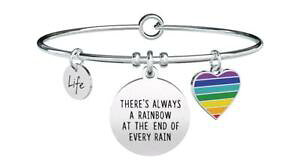 �y���������z�C�^���A���@�u���X���b�g�@�u���X���b�g�X�`�[��kidult bracciali acciaio theres always a rainbow at the end of every rain 73131