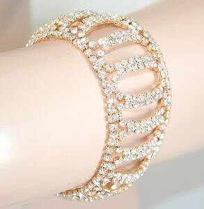 �y���������z�C�^���A���@�u���X���b�g�@�J�t�h�i������bracciale donna oro strass cristalli da cerimonia sposa brillantini zirconi 25n