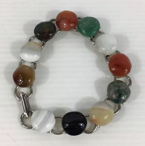 yzC^A@uXbg@re[WzCg^uXbgvintage bianco metallo pebble agata braccialetto agata misto tipi 20cm di lunghezza
