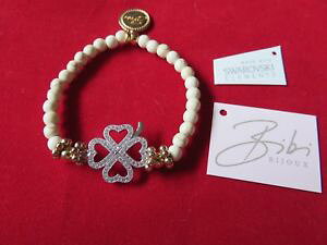 yzC^A@uXbg@rrr[Y{[N[o[Jtxbibi bijoux perline palla quattro foglie clover braccialenuova con etichetta