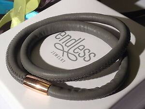 �y���������z�C�^���A���@�u���X���b�g�@�J�t�J�o�[���[�Yendless jewelry grigio bracciale chiusura a doppio filamento rose 38cm rrp 55