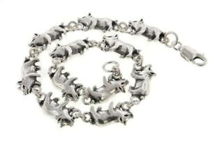 �y���������z�C�^���A���@�u���X���b�g�@�X�^�[�����O�t�b�Ndettagliati piccolo maiali argento sterling gancetto di collegamento 178cm