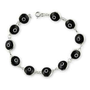 �y���������z�C�^���A���@�u���X���b�g�@�o�b�`�J�tlotto allingrosso argento sterling 925 malocchio nero 10mm bracciale