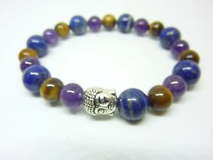 �y���������z�C�^���A���@�u���X���b�g�@�u���X���b�g�f�e�B�O�����s�X���Y���ybracelet oeil de tigre lapis lazuli amethyste protection et paix