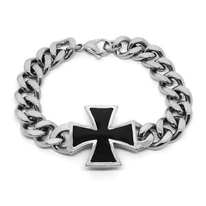 yzC^A@uXbg@uXbg`F[X`[}NXbracciale a catena acciaio nero uomo templari croce formy triker top