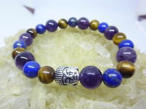 �y���������z�C�^���A���@�u���X���b�g�@�u���X���b�g�f�e�B�O�����s�X���Y���ybracelet oeil de tigre lapis lazuli amethyste protection et paix