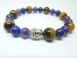 �y���������z�C�^���A���@�u���X���b�g�@�u���X���b�g�f�e�B�O�����s�X���Y���ybracelet oeil de tigre lapis lazuli amethyste protection et paix