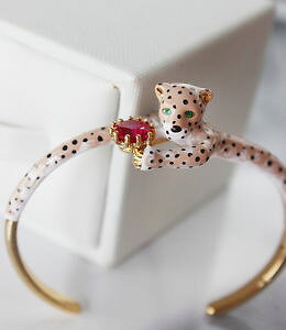 �y���������z�C�^���A���@�u���X���b�g�@�u���X���b�g�}����bracelet jonc email panthere leopard marron artisan fin original reglable l4