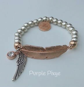 yzC^A@uXbg@rruXbg{[tFU[GWFEBONX^[YS[hg[bibi bijoux bracciale con charm a sfera piuma angelo ala crystal rose gold tone