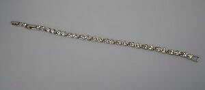 yzC^A@uXbg@ejXuXbgzCgS[hXtXL[NX^bracciale tennisoro bianco doratocon swarovskicristalli 20 cmnuovo