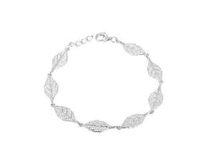 【送料無料】イタリアン ブレスレット ソリッドシルバーハワイアンマイレリンクリーフブレスレットargento massiccio sterling 925 hawaiano maile foglia braccialetto a maglie