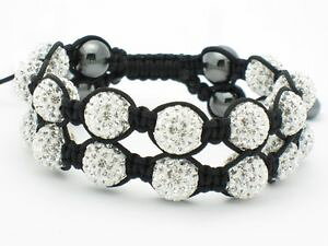 yzC^A@uXbg@unico macram bianco cristallo ghiacciato doppia fila accatastabile