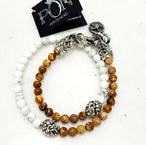 �y���������z�C�^���A���@�u���X���b�g�@�J�t�u��bracciale portonovo stone doppio giro agata bianco e sabbia refbra048032