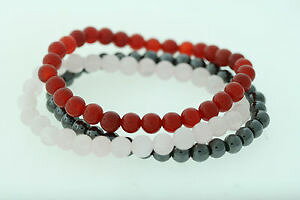 yzC^A@uXbg@AK^sNNH[c|bVr[YuXbgmagnetite, agata, amp; quarzo rosa lucidato 65mm braccialetto con perline set