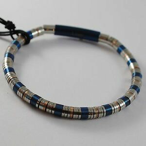 【送料無料】イタリアン ブレスレット カフメタルスチールブルbracciale da uomo in acciaio semirigido cesare paciotti 4us con dischi blu