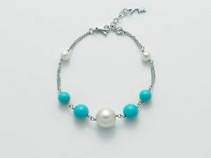 �y���������z�C�^���A���@�u���X���b�g�@�J�t�^�[�R�C�Y�V���o�[bracciale miluna terra e mare pbr2470m turchese agglomerato argento