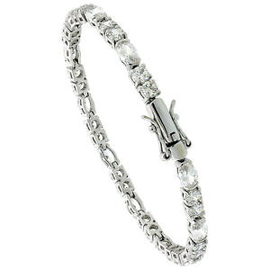 �y���������z�C�^���A���@�u���X���b�g�@�e�j�X�u���X���b�g���E���hargento sterling tennis bracciale walternando rotondo amp; di forma ovale
