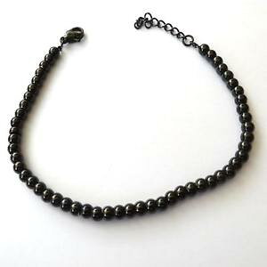 yzC^A@uXbg@uXbg`F[{[X`[bracciale uomo donna catena palline in acciaio nero 1 zz