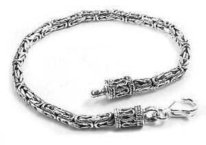 yzC^A@uXbg@rU``F[NX^[OVo[uXbgantichizzato bizantina argento sterling braccialetto a maglie di catena