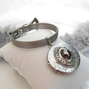 �y���������z�C�^���A���@�u���X���b�g�@�h�|�[�gnuova inserzionebracelet maille de laiton argent pendentif mdaillon porte photos cassolette