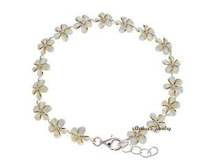 yzC^A@uXbg@X^[OVo[nCAvANuXbgargento sterling 925 hawaiano plumeria fiore braccialetto a maglie
