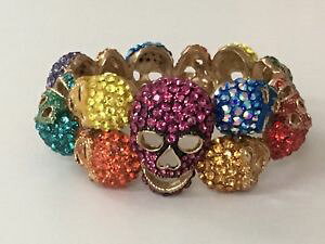 �y���������z�C�^���A���@�u���X���b�g�@�o�g���[�E�B���\���}���`�N���X�^���X�J���u���X���b�gbutler e wilson multi crystal skull braccialetto nuovo