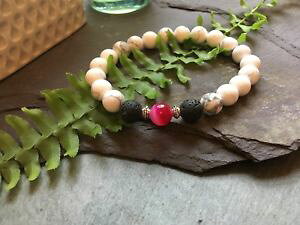 yzC^A@uXbg@A}es[sNIjLXr[YuXbgGbZVICaromaterapia howlite, rosa onice e lava stone perline braccialetto oli essenziali