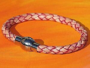 yzC^A@uXbg@AeB[NsNXeXXeB[uXbgCxCA[gdonna 5mm rosa antico pelle e bracciale in acciaio inossidabile da lyme bay arte