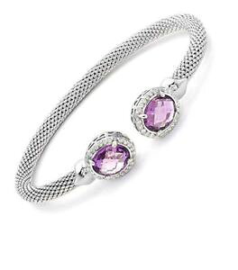 yzC^A@uXbg@X^[OVo[AWXguXbgnuovo hallmarked argento sterling ametista amp; zirconi coppia donna braccialetto