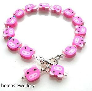 �y���������z�C�^���A���@�u���X���b�g�@�{�b�N�X�s���N�X�����t�X�L�[�u�^�u���X���b�gfatto a mano bella rosa maiale bracciale con swarovski nella casella bellissimagratis pamp;p