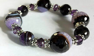 yzC^A@uXbg@q[OuXbgpurple drusy quarzo healing gemstone braccialetto con cristalli elasticizzati