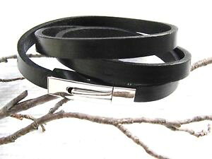 yzC^A@uXbg@JtbvAEhU[EVXeXX`[uXbgfoCXbracciale pelle avvolgente pelle bovina 7mm dispositivo di chiusura in acciaio inox brac