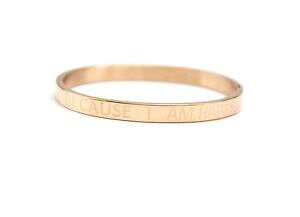 �y���������z�C�^���A���@�u���X���b�g�@�u���X���b�g���[�Y���b�Z�[�Wbc2119d bracelet jonc acier or rose avec message because i am happy