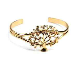 �y���������z�C�^���A���@�u���X���b�g�@�u���X���b�g�h���Bbc1118e bracelet jonc ouvert avec arbre de vie strass et mtal dor