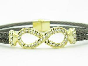 �y���������z�C�^���A���@�u���X���b�g�@kt�C�G���[�S�[���h�X�e�����X�X�`�[���P�[�u���u���X���b�g18kt giallo acciaio inox placcato oro infinity cavo bracciale rigido regalo